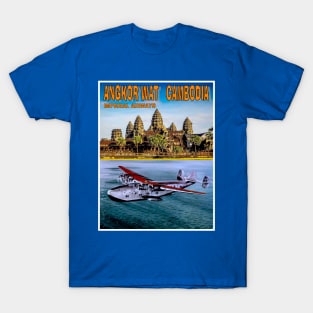 ANGKOR WAT CAMBODIA Vintage Imperial Airways Travel and Tourism Advertising Print T-Shirt